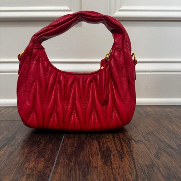 Red Mini Wander Hobo Shoulder Handbag Small Clutch - Picture 5 of 5